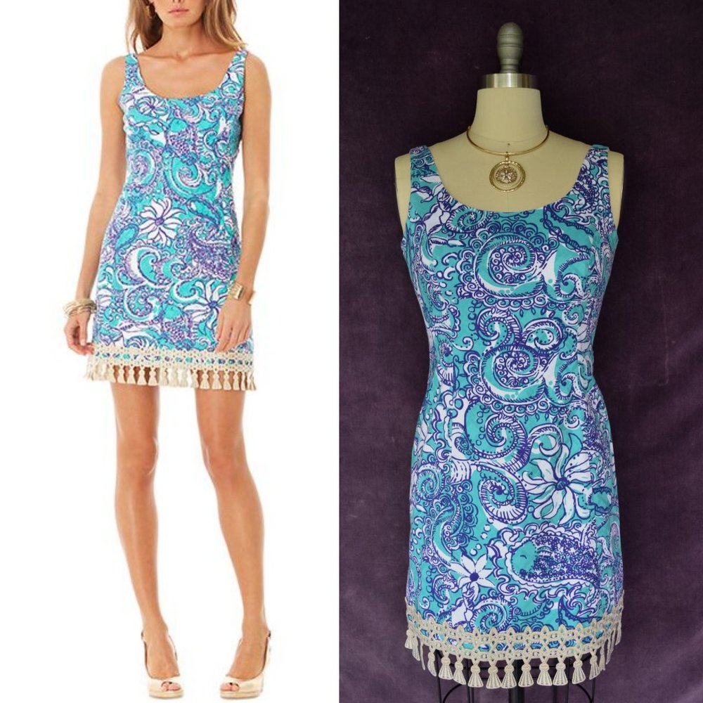 Lilly Pulitzer Eaton Dress Seafoam Green Mantauk - Picture 1 of 10